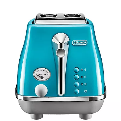 $175 • Buy DeLonghi Icona Capitals 2 Slice Toaster Bread & Crumb Tray Electric Lisbon Azure