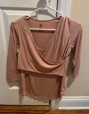 Kindred Bravely Crossover Maternity Nursing Top Long Sleeve Size Small • $12