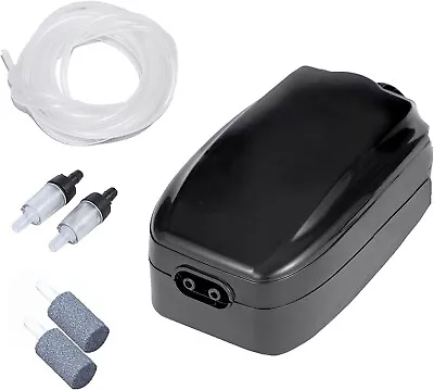 AQUANEAT Aquarium Air Pump 100GPH Adjustable Dual Outlets Oxygen Aerator • $13.49