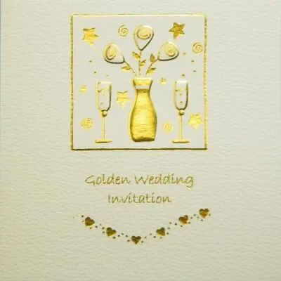 £3.79 • Buy Golden Wedding Anniversary Invitations - Pack Of 5