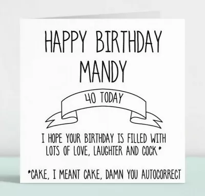 £3.49 • Buy Personalised Funny Happy Birthday Card Gift For Her Sister Best Friend BFF 133