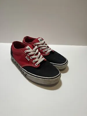 VANS Authentic Red Black Checker - Skateboard Shoes Size Men's 10 Lace Up Canvas • $18