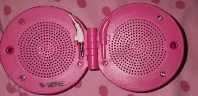 Vibe Foldable Sphere 3.5MM Stereo Speakers Pink Compact Used Folding Round • $19.99