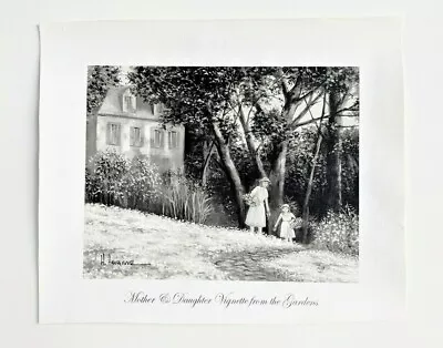 H. Hargrove  The Gardens  Black & White Signed Serigraph Litho Canvas Painting • $42.95