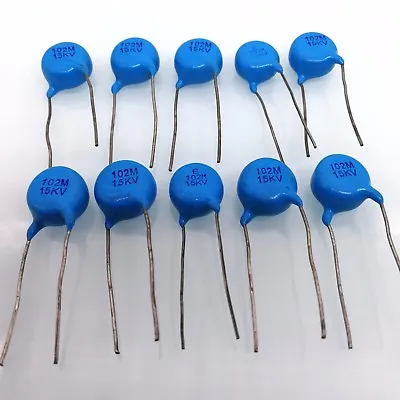 US Stock 10pcs Ceramic Disc Capacitors 1000pf 1nf 0.001uf 102 15000V 15KV • $12.80