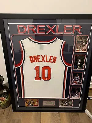 Clyde Drexler Signed And Framed Dream Team  Jersey COA PSADNA • $250