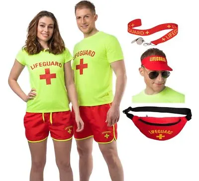 £17.45 • Buy Adult 1980s 80s LIFEGUARD Beach Babe Baywatch Life Guard CHOOSE YOUR COSTUME
