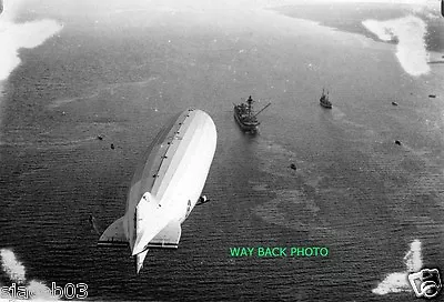 5  By 7  REPRINT PHOTO USS SHENANDOAH AIRSHIP TRAILING USS POTOKA SHIP - NICE • $9.99