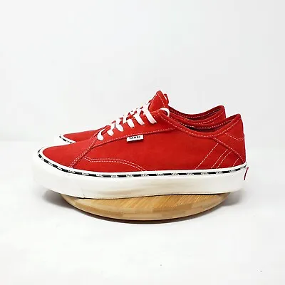 Vans Shoes Mens 9 Sneakers Red Suede Leather Skate Ultracush Low Womens 10.5 • $29.99