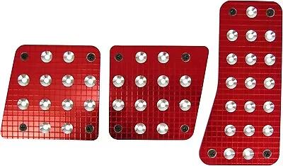 Custom Accessories 16005 Pedal Pads Machined Aluminum Manual Red Billet Style • $16.74