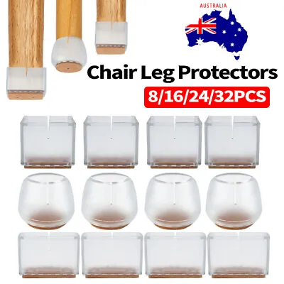 $16.99 • Buy 8/16/24/32 Pcs Silicone Table Caps Chair Leg Cover Feet Pads Floor Protectors