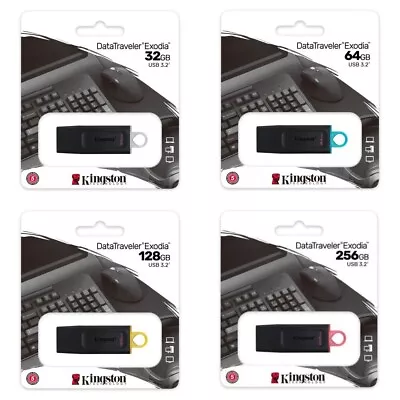 £9.99 • Buy Kingston USB 3.2 32/64/128/256GB Memory Pen USB Flash Drive, DataTraveler Exodia