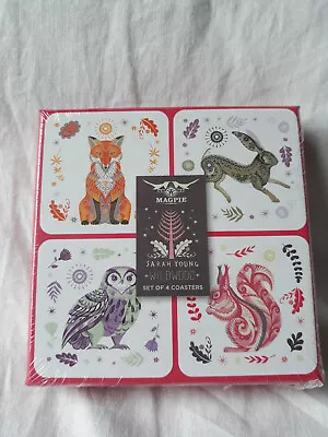 £9.95 • Buy = NEW Magpie Sarah Young Wildwood Coasters - 4 Coaster Pack