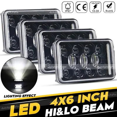 4PC 4x6  LED Headlights HI/LOW For Freightliner FLD120 1988-2010 FLD112 Classic • $89.99