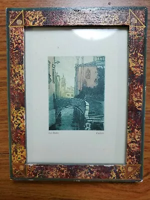 Cadore Miniature Colored Etching Venice Canal Scene Ca' Dario BAC Art Studio  • $59