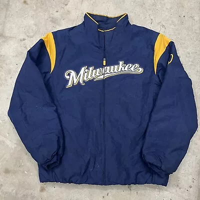 Milwaukee Brewers ThermaBase Insulated Comfort Jacket Majestic Men’s Size Large • $49.99