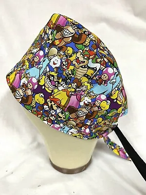 Men/Women Surgical Scrub Cap Lined Super Mario Bros Nintendo Party Mini Print • $17.99