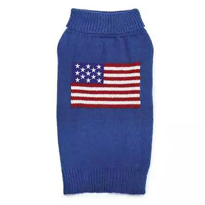 American Flag Knit Dog Turtleneck Sweater Pet  Zack & Zoey Elements Apparel Blue • $24.99