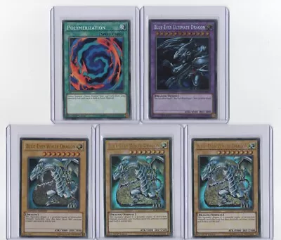 Blue-Eyes Ultimate Dragon 5 Card Fusion Set - Polymerization White LCKC YuGiOh • £11.99