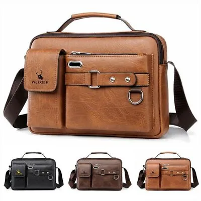 Men's Business Handbag PU Leather Crossbody Bag Briefcase Shoulder Messenger Bag • $20.99