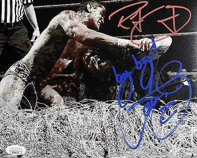 JSA Randy Orton & Cactus Jack PROMO DUAL AUTOGRAPHED Pro Wrestling Signed Foley • £87.99