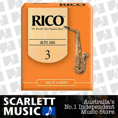 $41 • Buy Rico Alto Sax Eb Saxophone 10 Pack Reeds Size 3 ( Three ) RJA1030 10PK