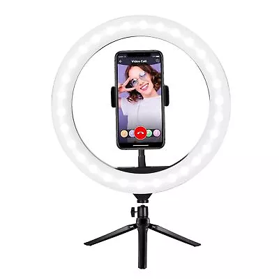 6/10  LED Selfie Ring Light With Tripod Stand And Phone Holder For Live Vlogging • $16.85