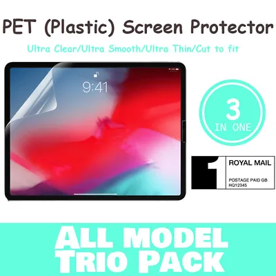 [3 Pack] Ultra Clear Screen Protector For Ipad 23456789 Mini 2/45/6 Air Pro 11 • £2.99
