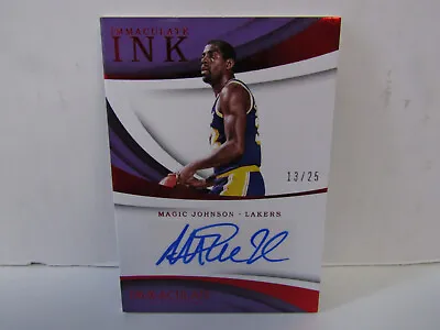 2017-18 Panini Immaculate Magic Johnson Auto Red 13/25 Lakers • $169.99