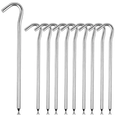 10 Pack 7 Inch Camping Tent Stakes Garden Canopy Stakes Pegs With Hook • $9.42