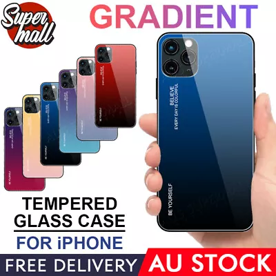 For IPhone 11 Pro Max X XS XR Max 8 7 Plus Gradient Tempered Glass Case Cover • $4.99