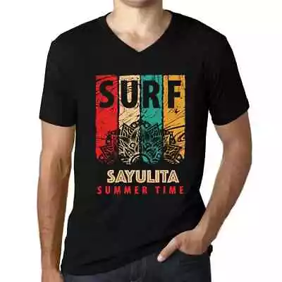 Men's Graphic T-Shirt V Neck Summer Time Surf In Sayulita Eco-Friendly Limited • $42.89