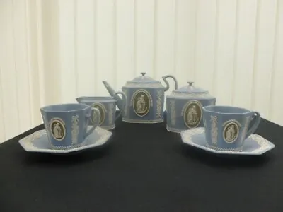 £1600 • Buy Wedgwood Blue White & Green Jasper Cameo Tea Set Excellent Condition