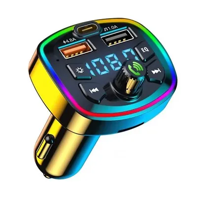 Wireless In-Car Bluetooth FM Transmitter MP3 Radio Adapter Car Kit USB Charger • £12.99