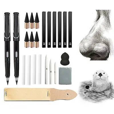 24Pcs Professiona Sketch Drawing Art Set Grinding Sandpaper For Kids Adults • £12.55