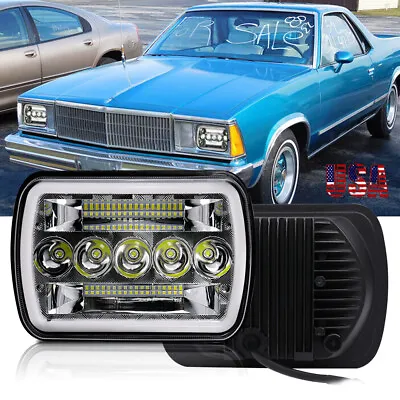  7x6  LED Headlights Hi Lo With Dual Halo DRL Fit Chevy Classic Car Truck • $33.98