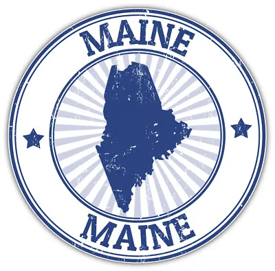 Maine USA State Map Grunge Emblem Car Bumper Sticker Decal  SIZES  • $4.25