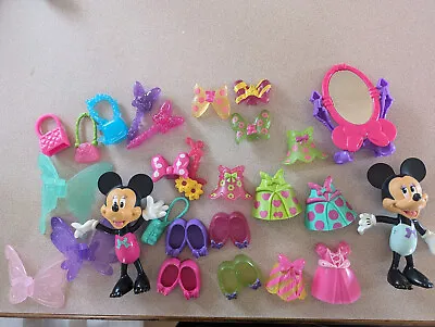 27 Pc Minnie Mouse Dolls Disney Bow-tique Snap N Style Figures & Accessories • $16.99