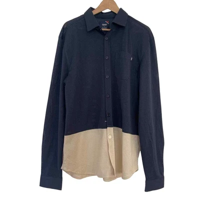 $75 • Buy Lemar & Dauley 2 Tone L/S Mesh Button Down Large
