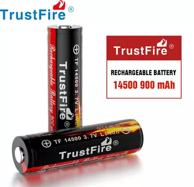 TrustFire 2/4Pcs 14500 900mAh Lithium Li-ion 3.7V Rechargeable Battery With PCB • £12.09