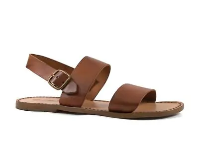 Hand Made In Italy Mens Ankle Strap Slides Sandals In Vintage Cuir Leather • £102