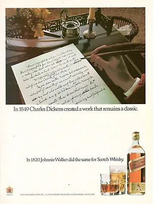 Johnnie Walker Red Label Scotch Whisky Advertising Original 1983 Charles Dickens • $53.60