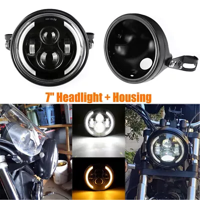 7  Led Headlight + Mount Housing Bracket For Yamaha Road Star Silverado XV1600 • $74.36