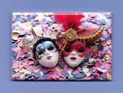 Mask *fridge Magnet* Drama Carnival Parade Mardi Gras Festival Costume Colorful • $8.95