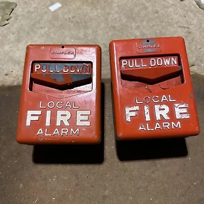 Simplex 4251-11 Vintage Fire Alarm Pull Station Lot Of 2 Used • $38.17