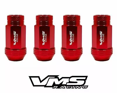 Vms Racing 4pc 48mm Premium Extended Wheel Aluminum Lug Nuts 12x1.5 Red 4g • $16.99