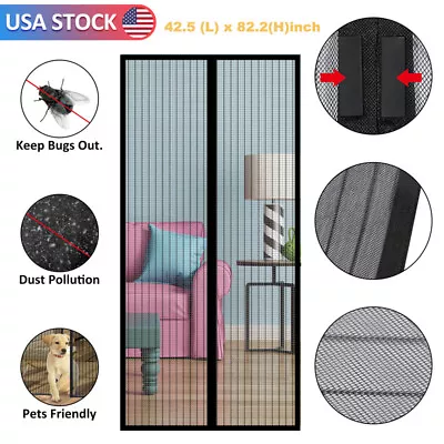 Magnetic Screen Door Mesh Curtain Durable Heavy Duty Mosquito Net Bug Hands Free • $13.29