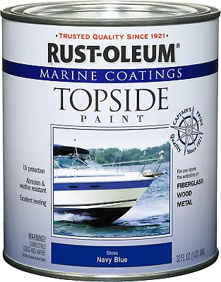 Marine Boat Wood Metal Fiberglass Topside Paint Coating Navy Blue 1 Quart New US • $41.99