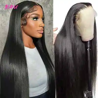 13X4 13x6 Straight Lace Front Human Hair Wig HD Transparent 4X4 Lace Closure Wig • $241.64