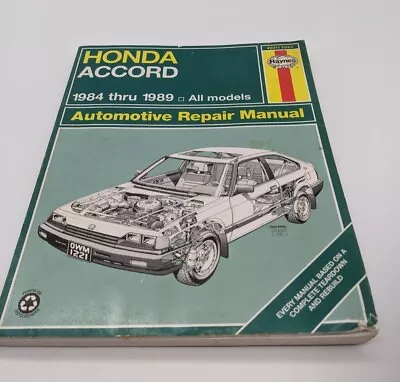 Honda Accord 1984 Thru 1989 Haynes Repair Manual # 42011 • $5.95